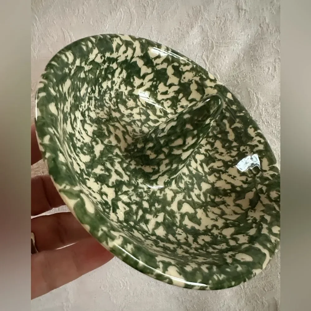 Apple Baker The Workshops Of Gerald E. Henn Green Spongeware Set of 2